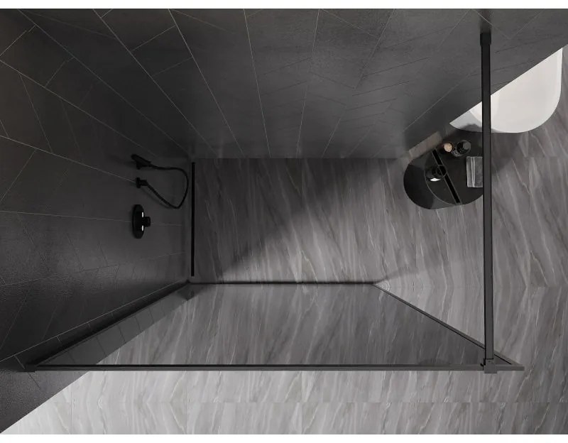 Mexen, Mexen Kioto-XF sprchová stena s rámom 90 x 202 cm, grafit 10 mm, pištoľovo sivá kartáčovaná - 800-090-104-66-40-X