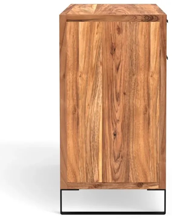 furniture-nabytek.cz - Masivní komoda Sydney z akácie, lakovaná, hnědá – 126×45×84 cm