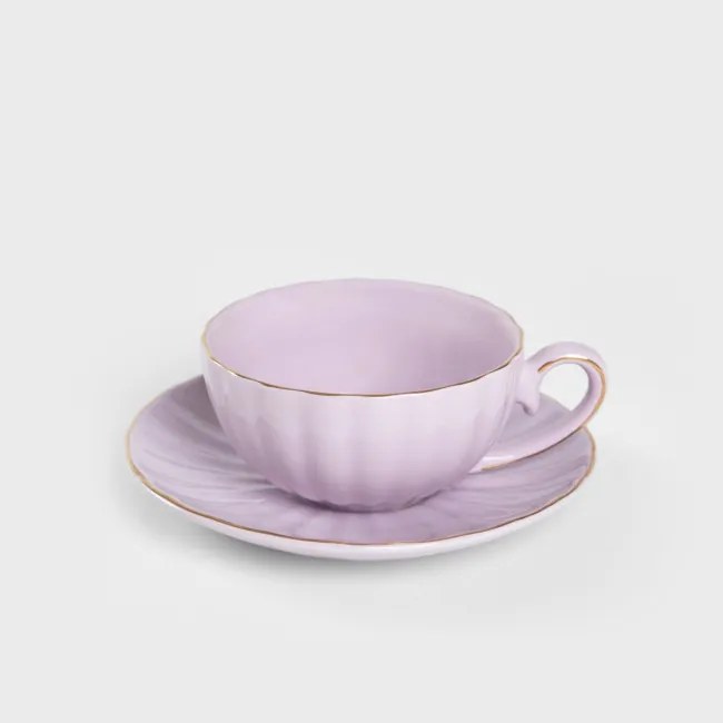 Šálka MINA s podšálkou, fialová 730610 200 ml