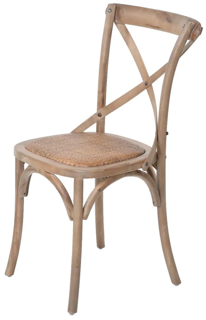 DUKA Stolička z dubového dreva s ratanovým sedadlom 45X88x41 cm prírodná hnedá