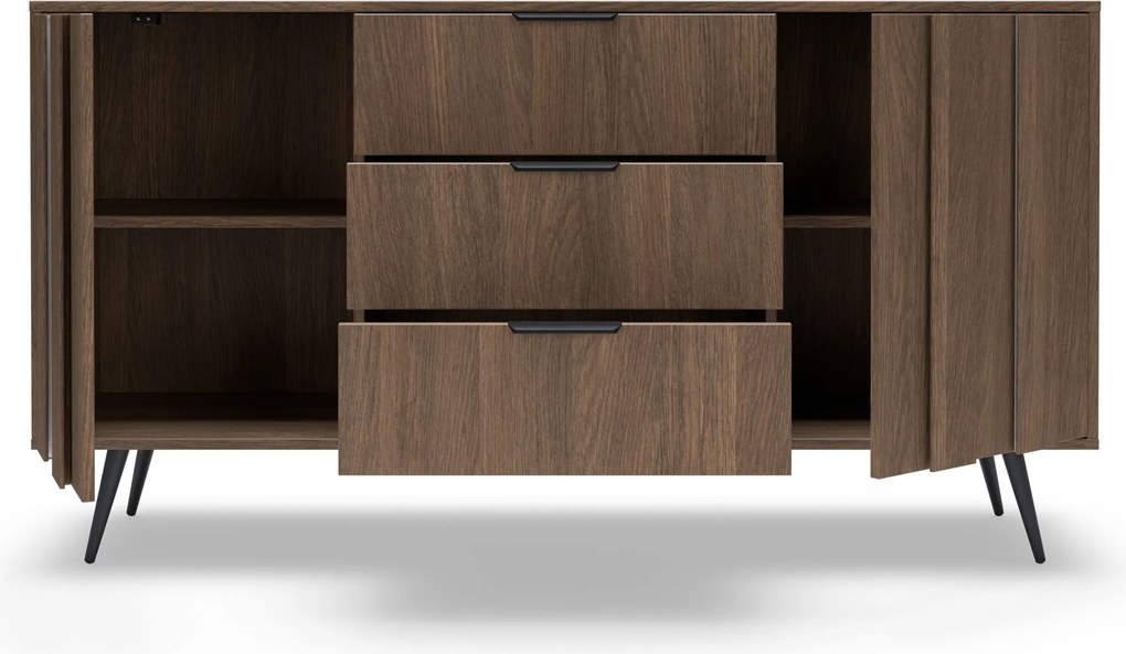 Komoda Flaro 153 cm so zásuvkami - dub dunin