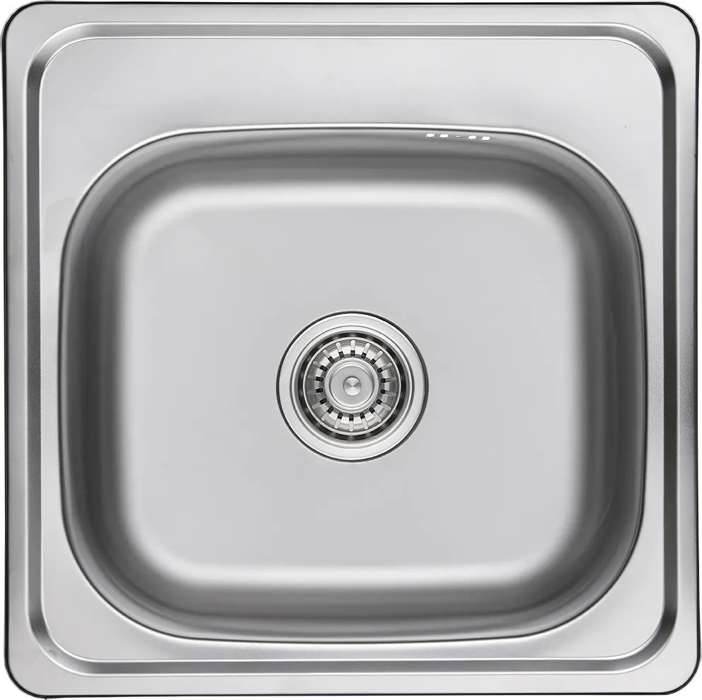 Kuchinox Standard, 1-komorový nerezový drez 475x475x180 mm, hladký dekor, oceľová, LAV-SKS_010T
