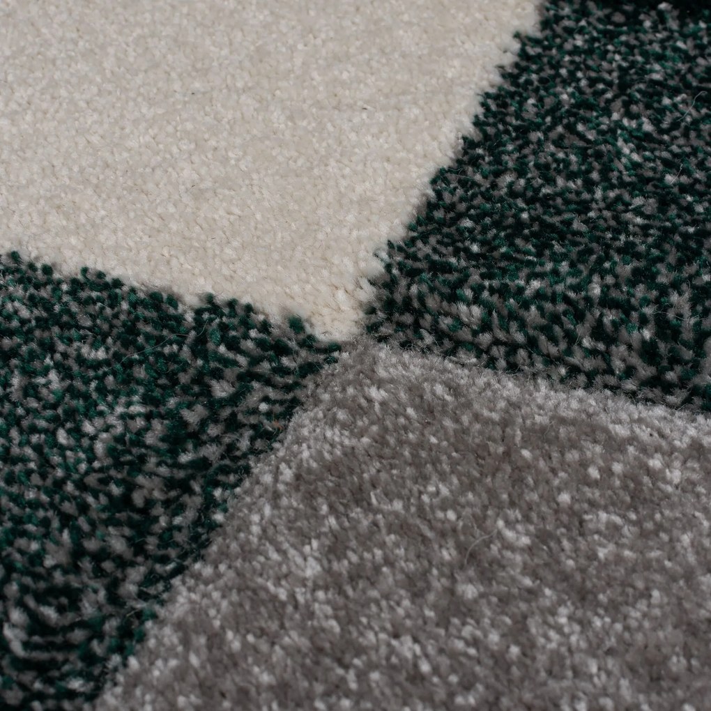 Flair Rugs koberce Behúň Hand Carved Nimbus Green - 80x230 cm