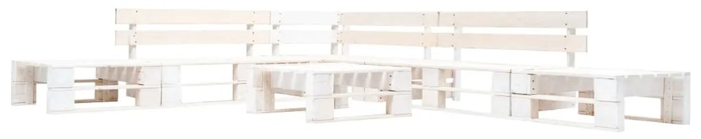 vidaXL 6-dielna záhradná sedacia súprava z paliet, drevo, biela