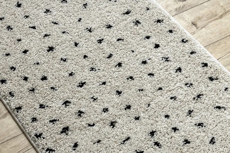 Dywany Łuszczów, Koberec behúň Berber Syla B752 dots cream, 70x200, biela, kuchyňa