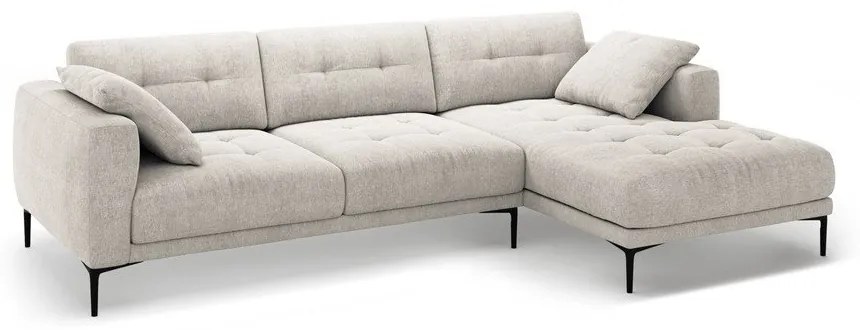 Béžová rohová pohovka (pravý roh/s leňoškou) Bemy – Micadoni