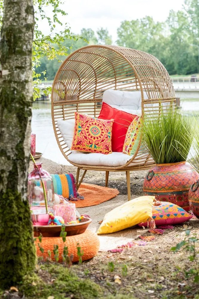 Set 3 farebných bavlnených vankúšov Orient - 48 * 48 * 11 cm