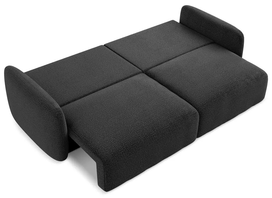 Čierna rozkladacia/s úložným priestorom pohovka 238 cm Kalena – Makamii