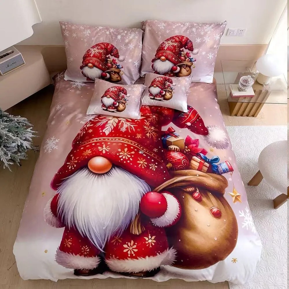 Obliečky Homa GNOMTIME OLD PINK 3-dielna sada 140x200 cm