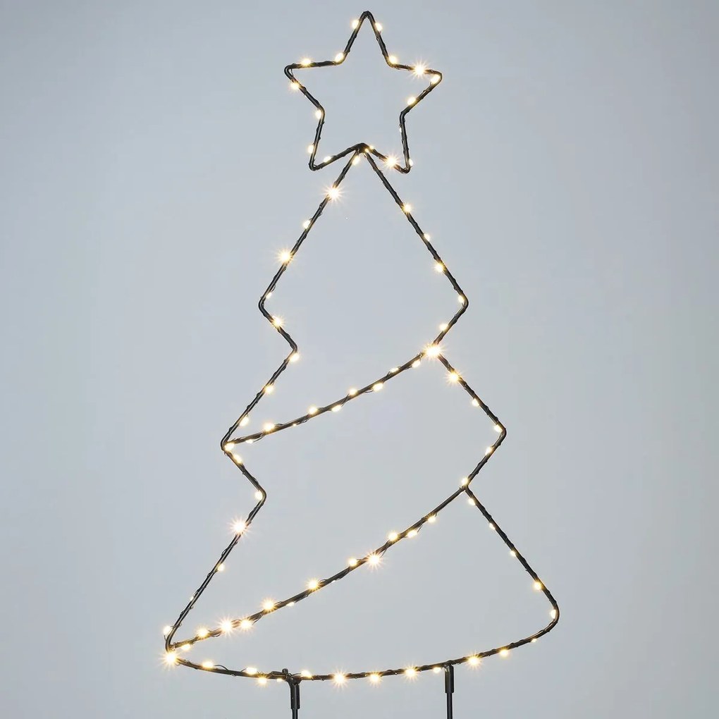 LED svetelná dekorácia strom, napájanie: batériové, teplá biela, 68 cm