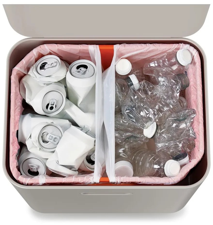 Béžový oceľový odpadkový kôš na triedený odpad 60 l Totem Max – Joseph Joseph