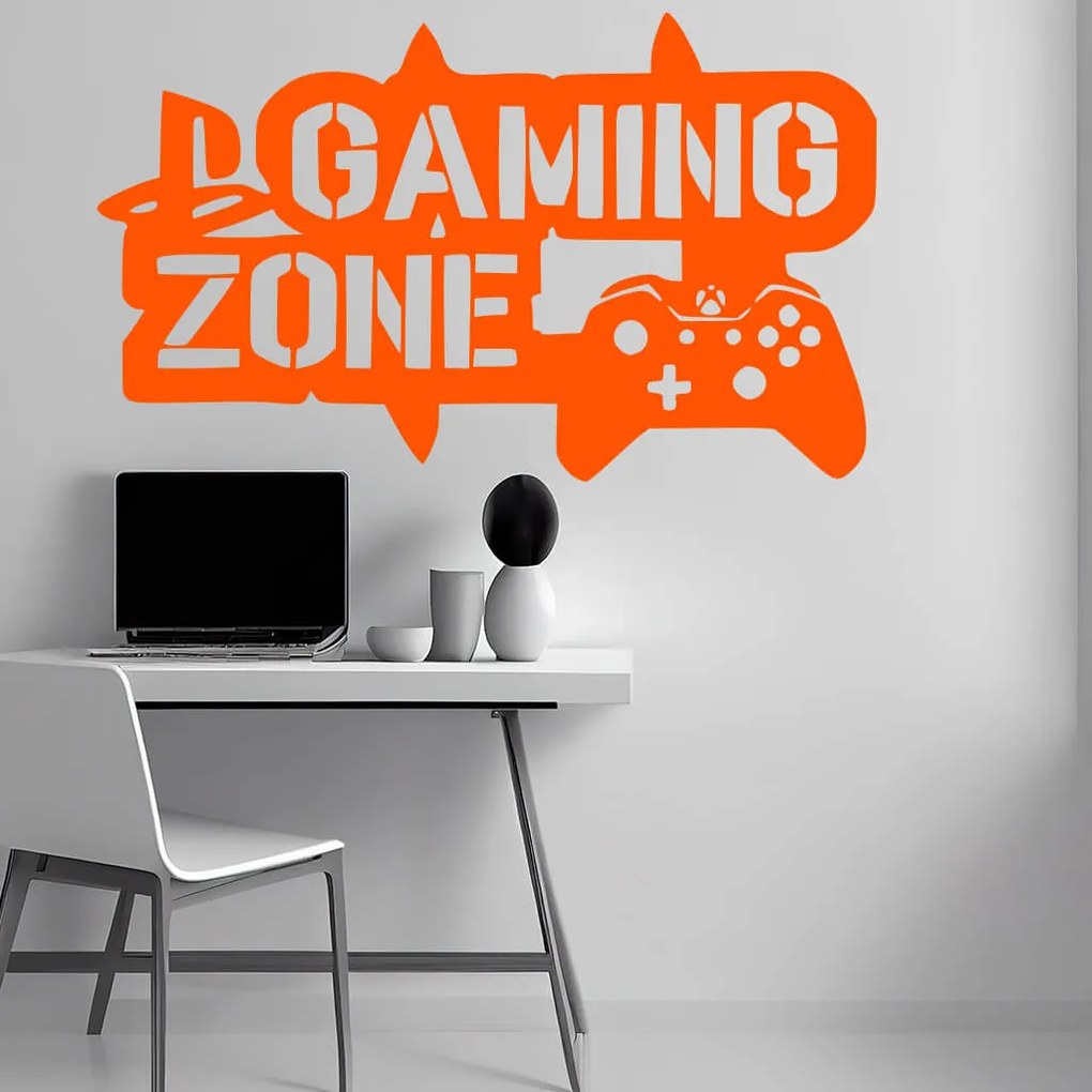 Veselá Stena Samolepka na stenu na stenu Gaming zone Farba: černá