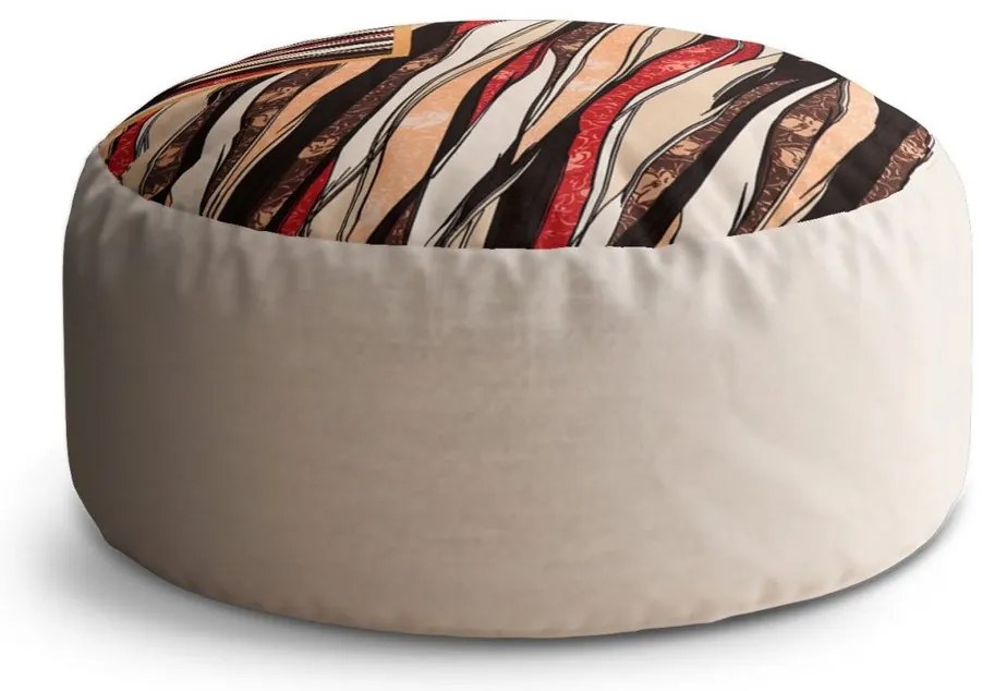 Taburet Circle pruhovaný motív, farebná