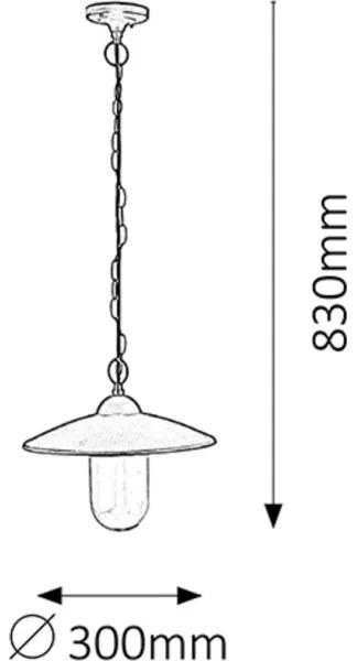 Rabalux 8687 - Vonkajšie závesné svietidlo VIGO 1xE27/60W