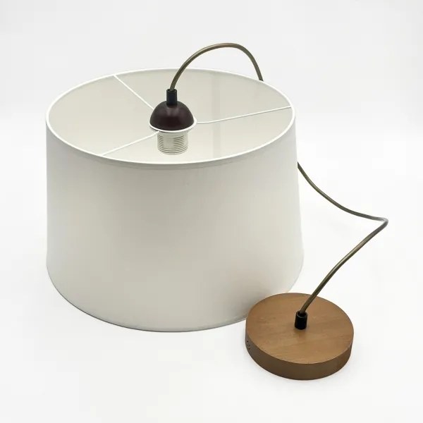 Závesný luster na lanku AIDA 1xE27/60W/230V pr. 35 cm dub/hnedá/biela