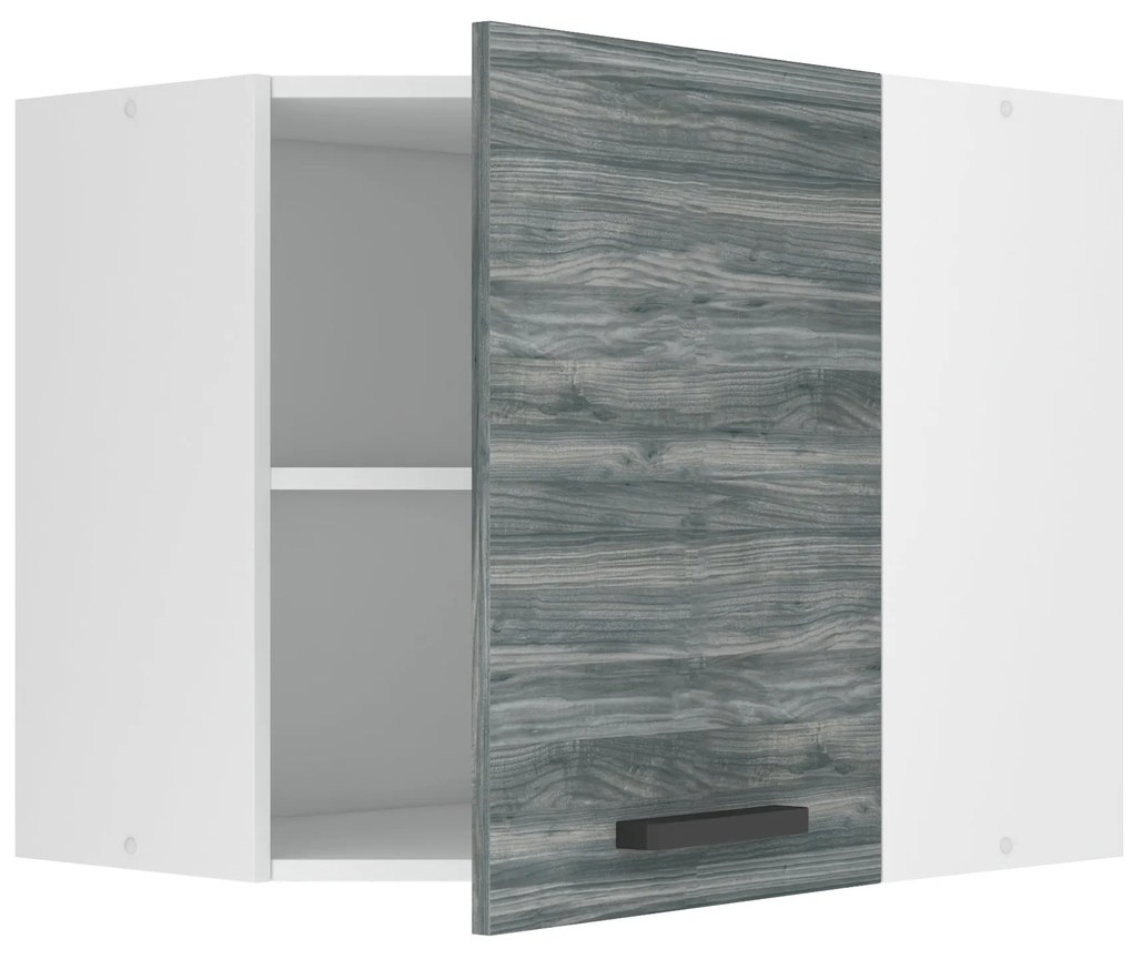 Kuchynská skrinka Belini Premium Full Version horná rohová 60 cm šedý antracit Glamour Wood