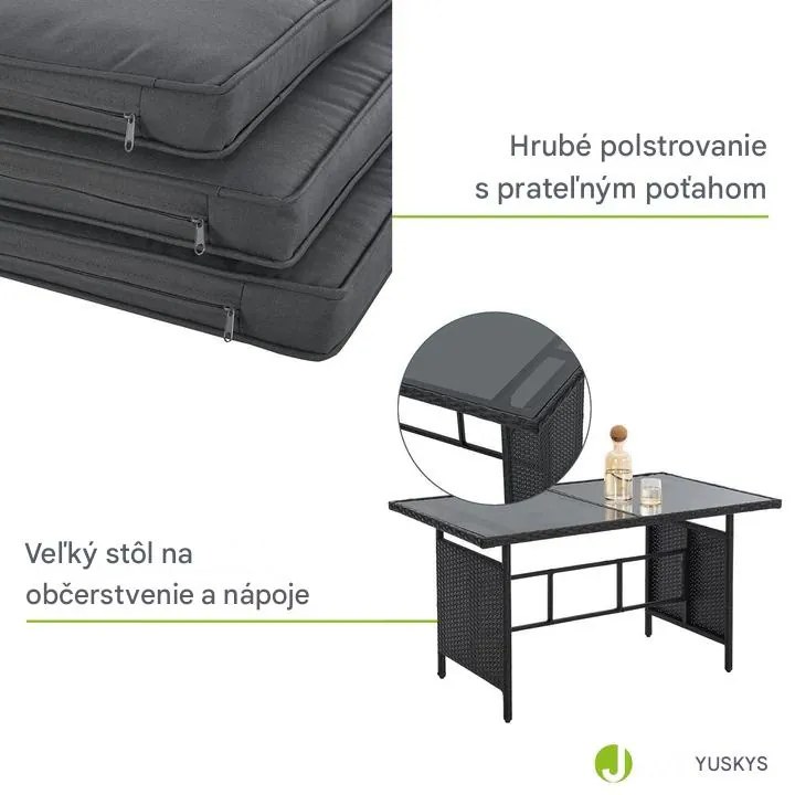 InternetovaZahrada Ratanová zostava Turin - čierna