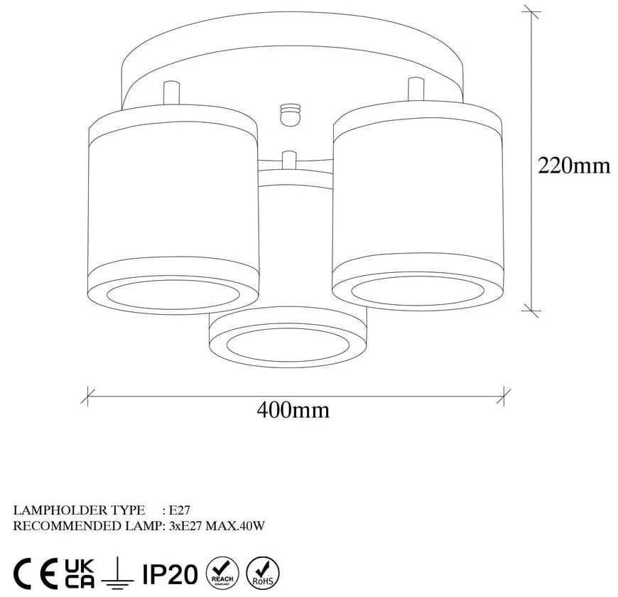 Stropné svietidlo v bronzovej farbe Way – Opviq lights
