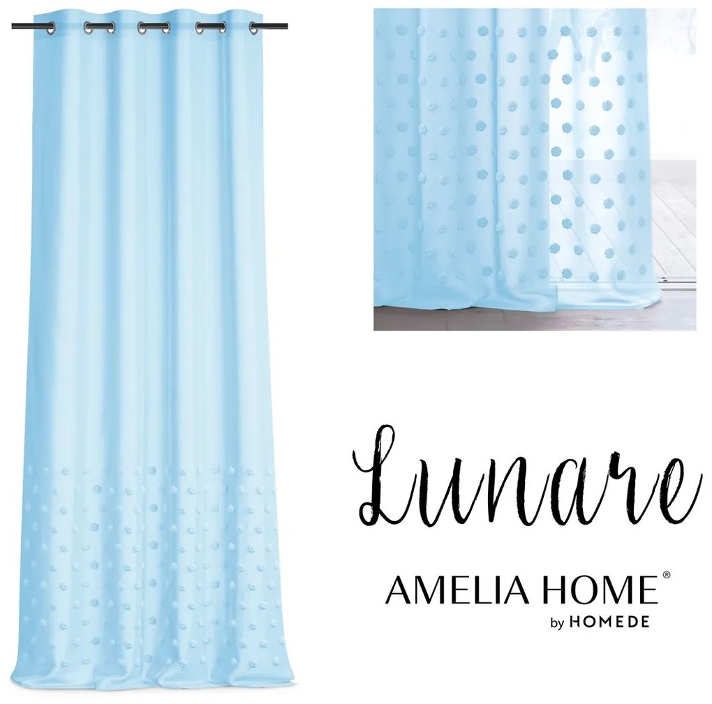 Záclona AmeliaHome Lunare Aj svetlo modrá