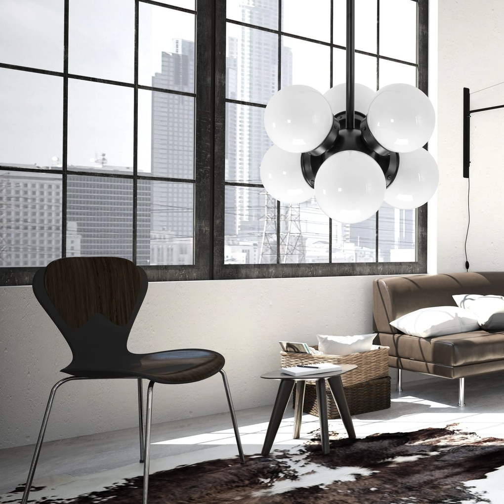 Toolight - Stropná lampa APP904-6CP, čierna, OSW-03203