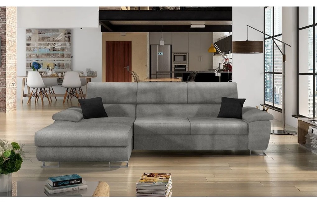 Rohová sedacia súprava Alvin Mini, Dostupné poťahy: ekokoža Soft 017 + Lux 06 + ekokoža Soft 017, Strana: ľavá