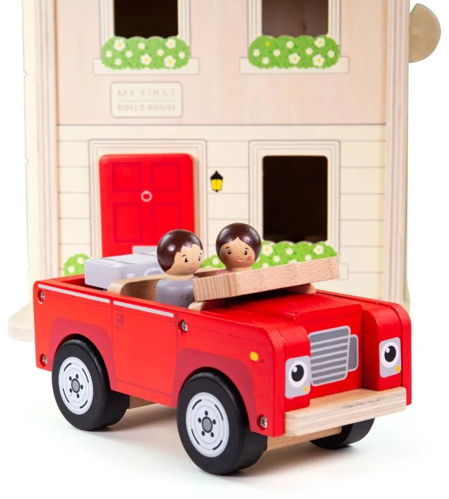 Bigjigs Toys Rozkládací domeček s příslušenstvím