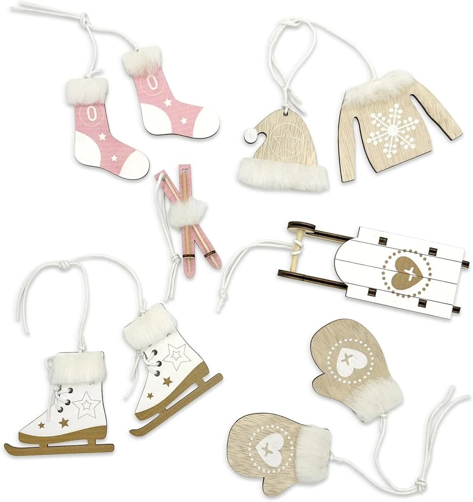 Súprava vianočných závesných dekorácií NORDIC MOMENTS 6 ks ružová