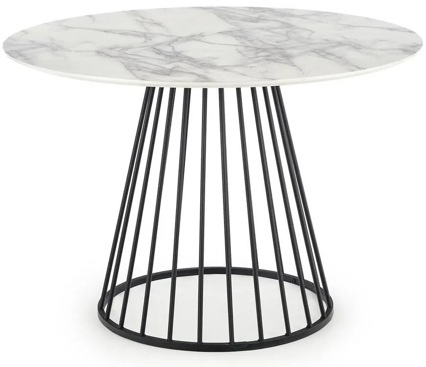 Stôl Brodway 110 Mdf/Oceľ – Biely/Čierna