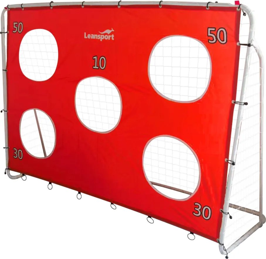 LEAN Toys Futbalová tréningová bránka s cieľovou podložkou Červená 213x152x75cm