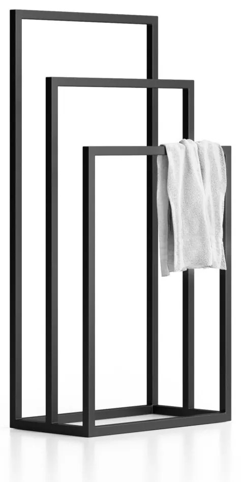 Regnis príslušenstvo, 3-ramenný kovový čierny držiak na uteráky, čierna matná, REGNIS/ST-3/BLACK