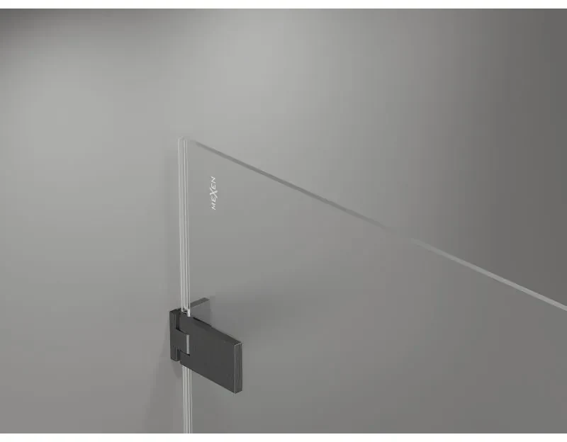 Mexen Lunar-F, sklápací sprchový kút ľavý 80 x 70 cm, 8mm číre sklo, profil grafit brúsený, 836-080-070-66-00-L