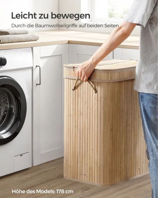 Bambusový kôš na bielizeň 100 L LCB063N01