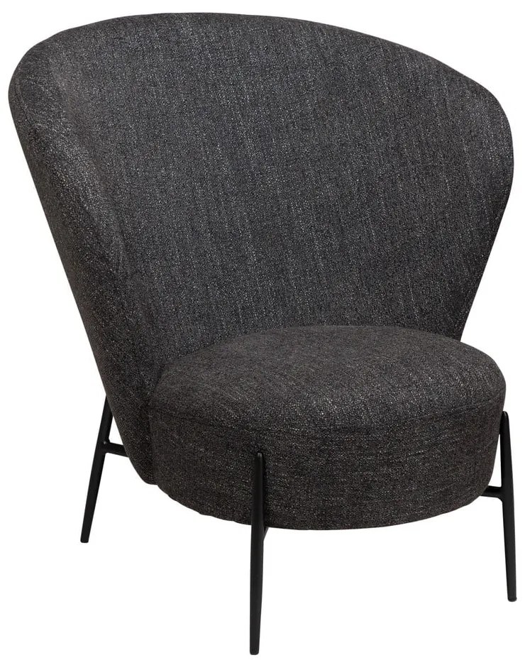 Antracitové kreslo z textílie buklé Orbit – DAN-FORM Denmark
