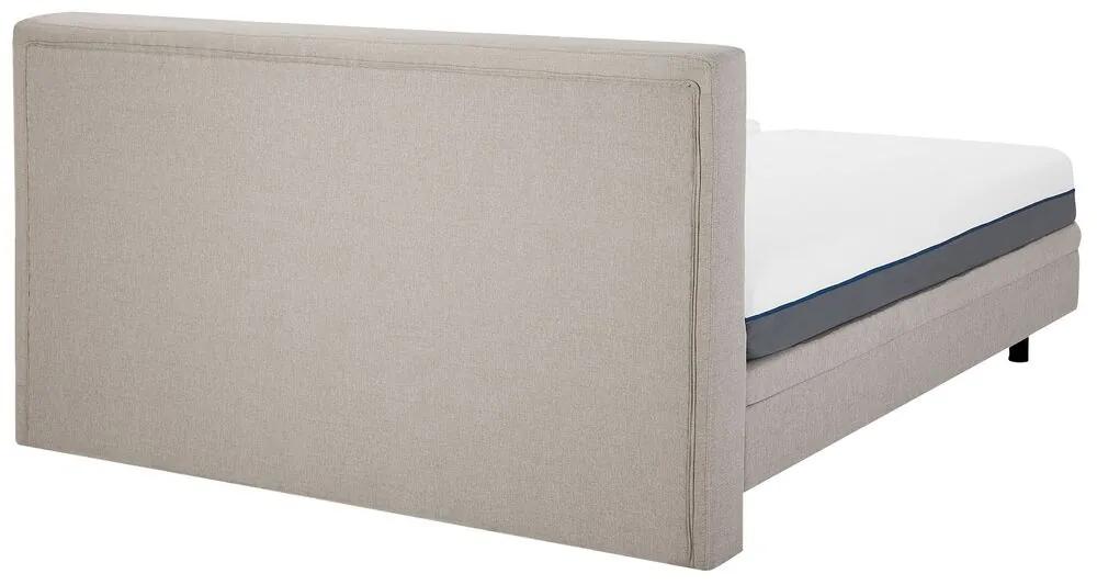Nastaviteľná čalúnená posteľ 180 x 200 cm béžová DUKE Beliani