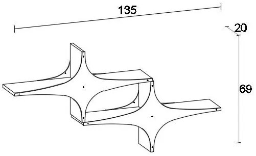 Nástenná polica Susen 2 biela