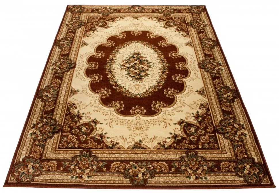*Kusový koberec klasický vzor hnedý, Velikosti 160x220cm