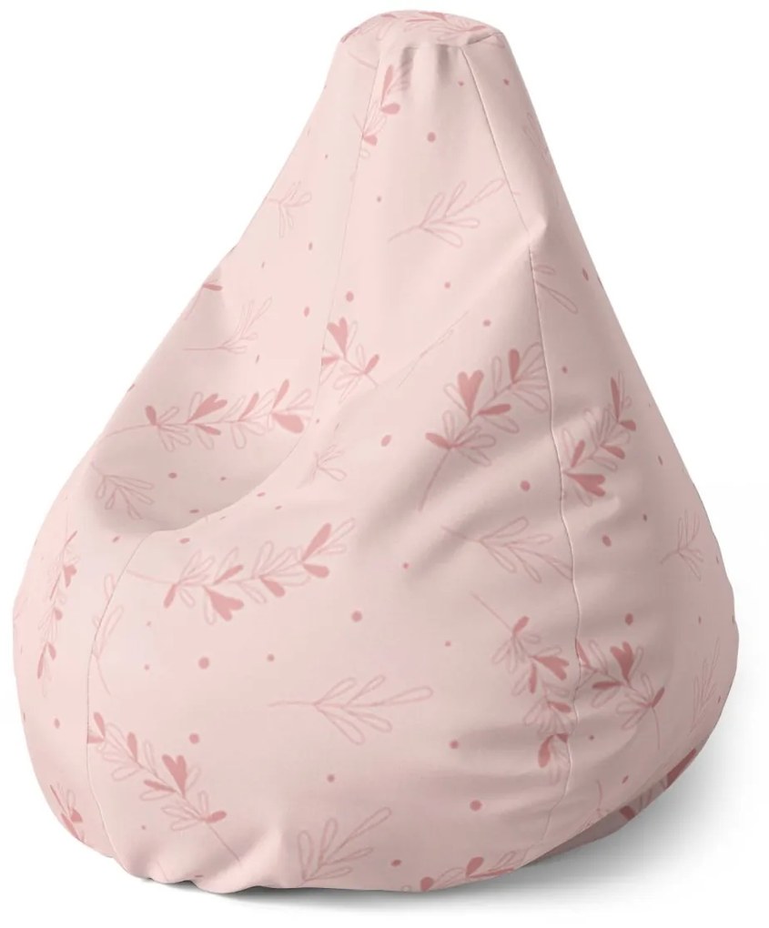 Sablio Sedací vak Pear Ružové lístky - 70 x 95 x 15 cm