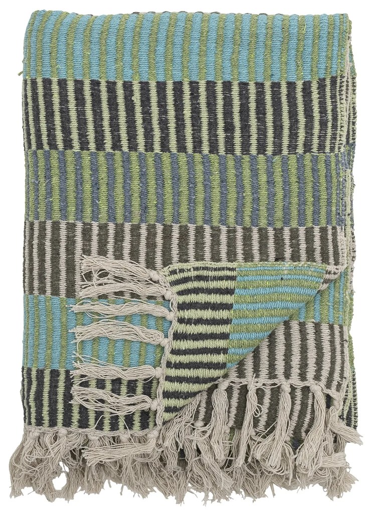 Bloomingville Prehoz z recyklovanej bavlny Isnel Blue 130 × 160 cm