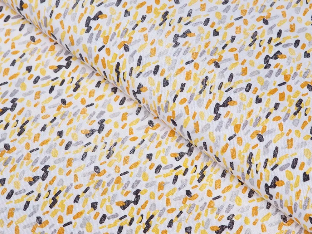 Biante Dekoračná obliečka na vankúš Leona LN-045 Žltosivé čiarky na bielom 40 x 40 cm