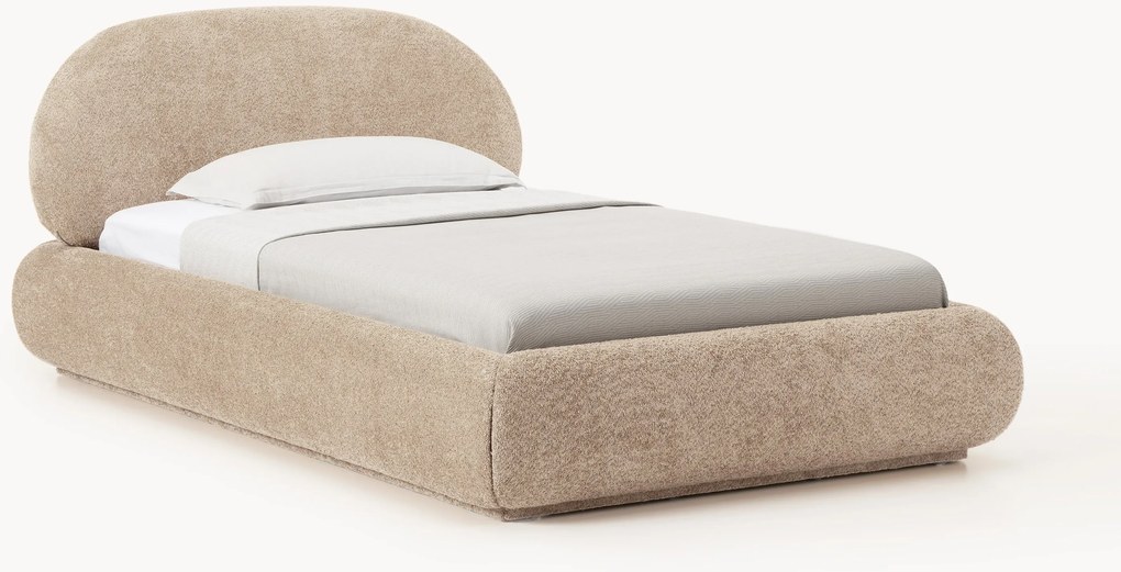 Jednolôžková posteľ z plyšového buklé Alba