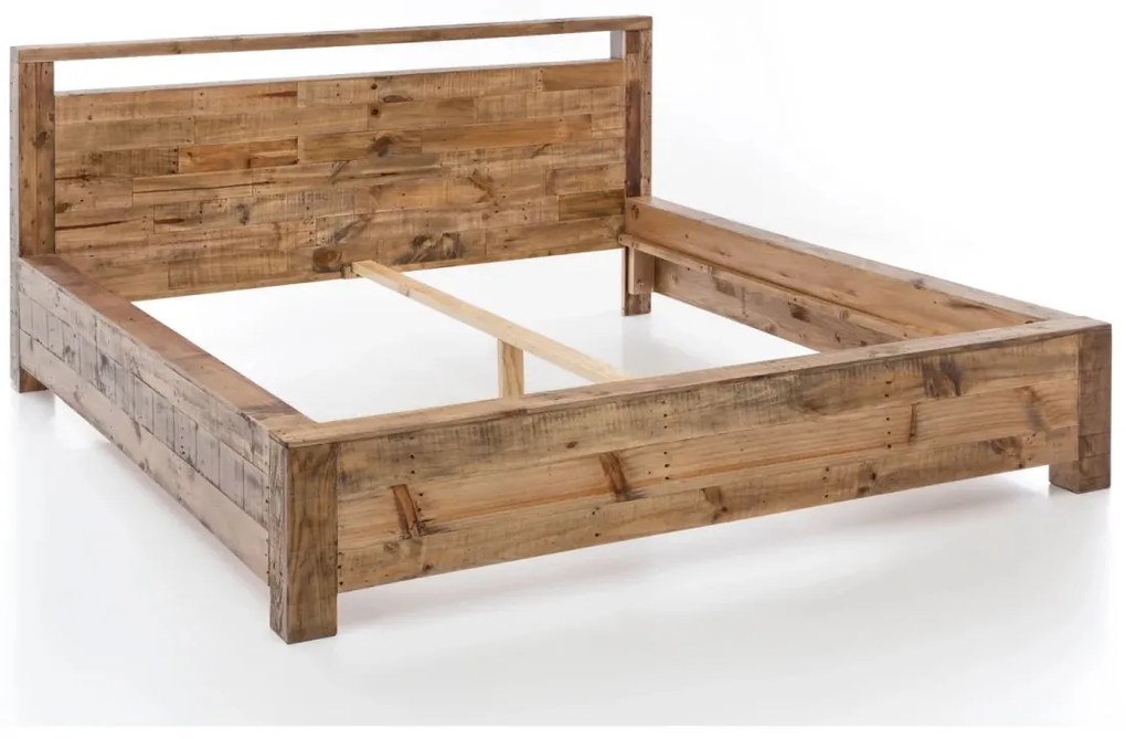 furniture-nabytek.cz - Masívna posteľ Havelock z recyklovanej borovice, lakovaná, hnedá