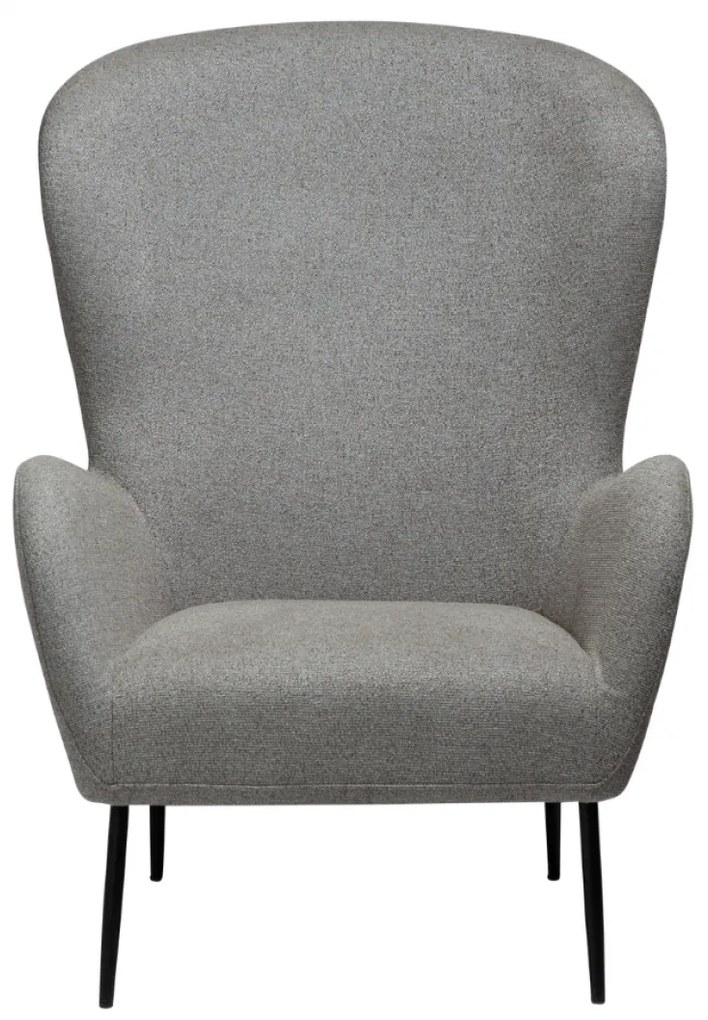 GLAM VYSOKÉ ČALÚNENÉ LOUNGE KRESLO pebble earth/black