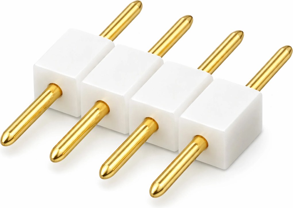 Vidlicový konektor pre RGB LED pásiky, 4-pinový rebríkový konektor, biely