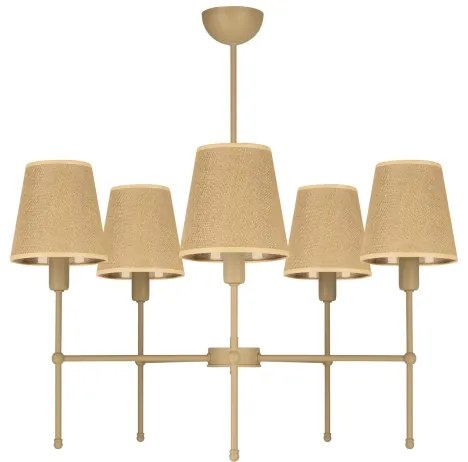Luster na tyči MADELA 5xE14/40W/230V juta/béžová