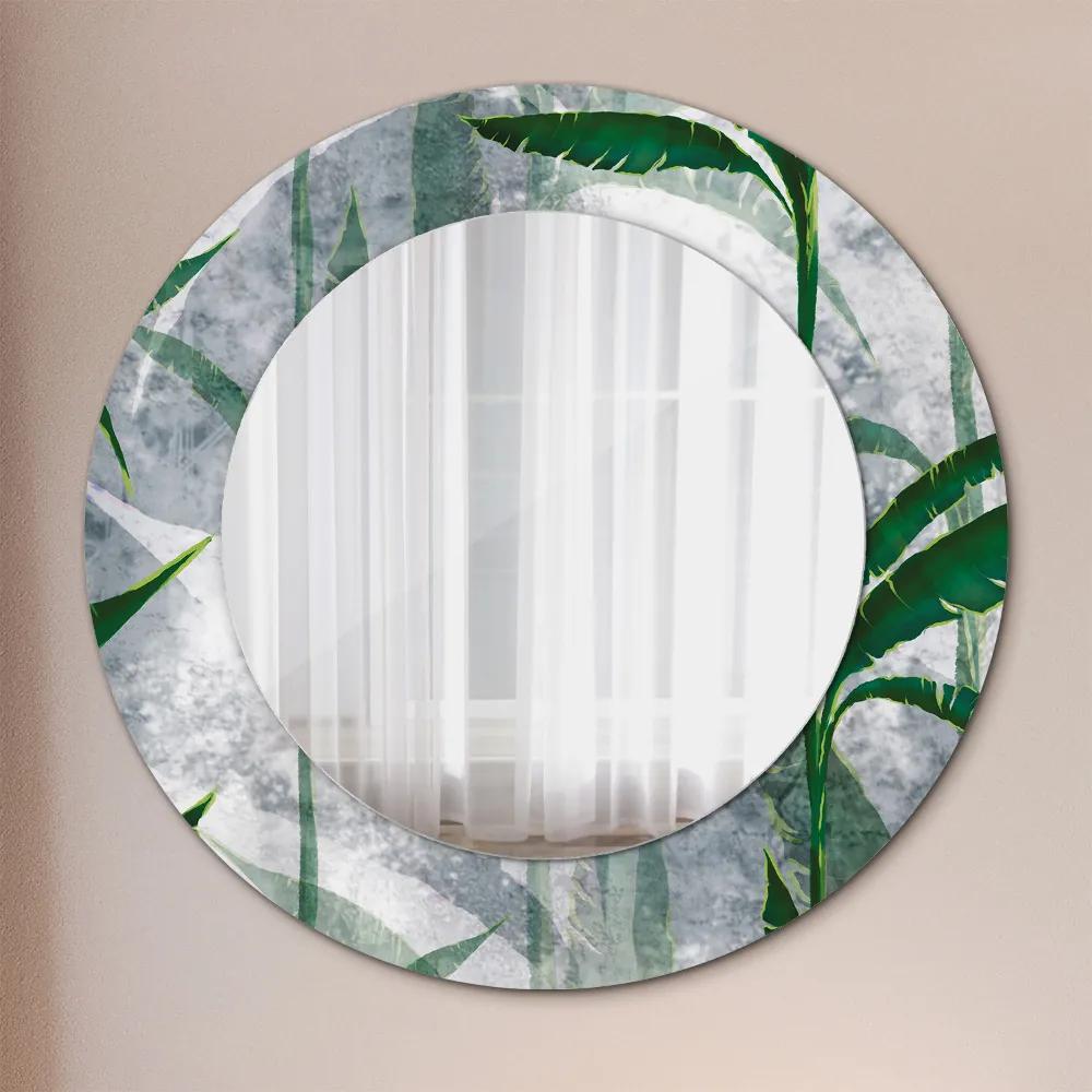 Okrúhle ozdobné zrkadlo Tropické listy fi 50 cm