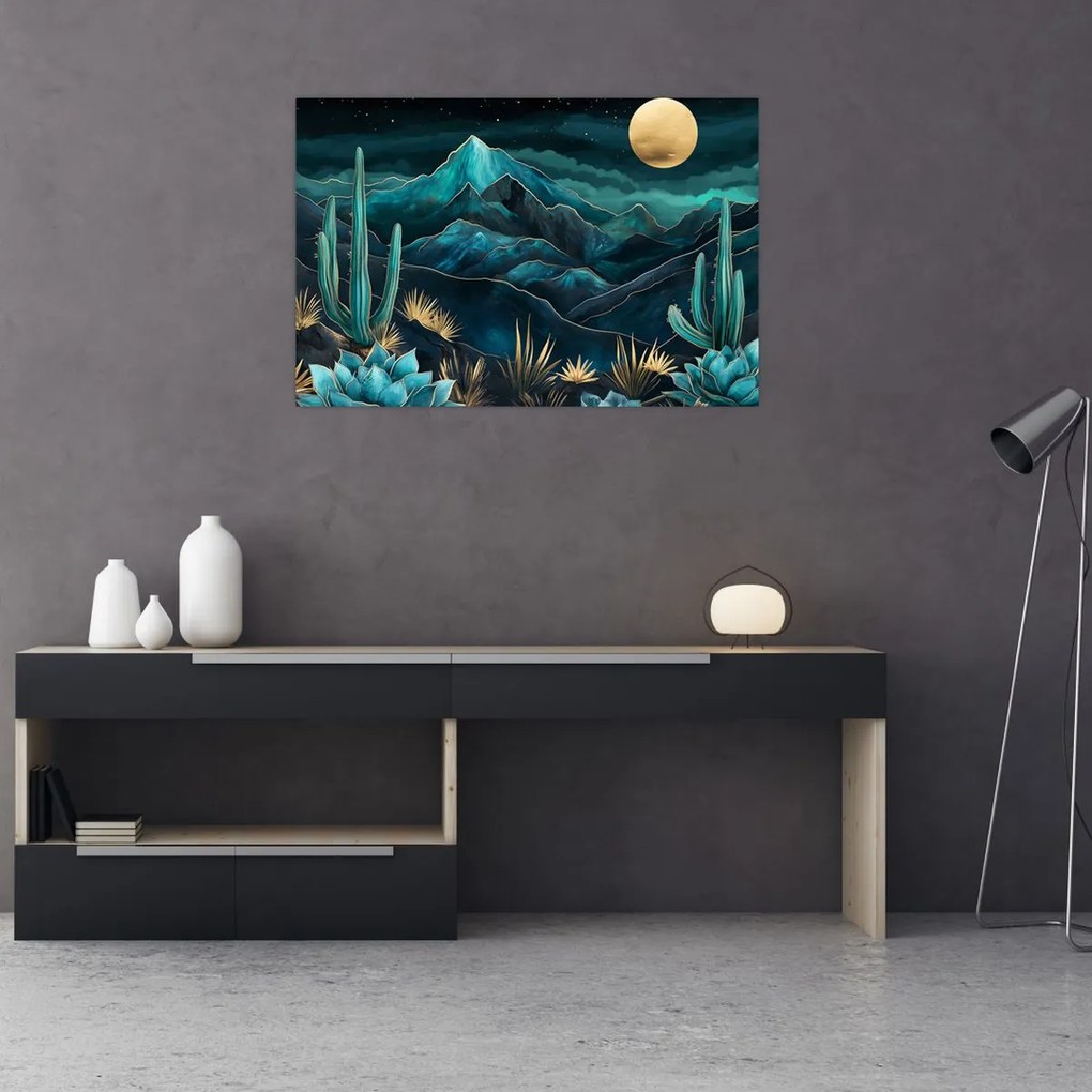Obraz - Tyrkysová noc (90x60 cm)