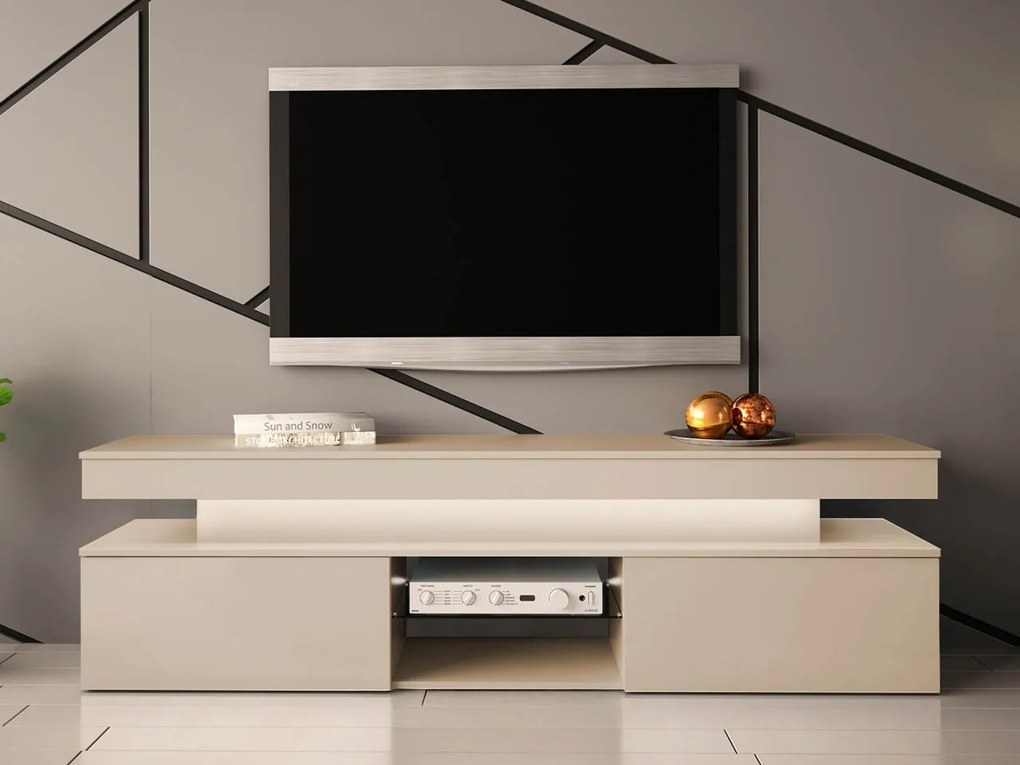 TV stolík/skrinka s LED osvetlením Lestirola Bis 2D 190, Farba: púštny piesok