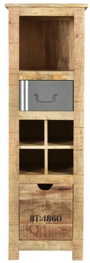 furniture-nabytek.cz - Masívna nástenná skriňa Pune z mangového dreva, lakovaná, prírodná farba
