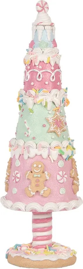 Vianočné dekorácie stromček s perníčkami Pastel Christmas Chic - Ø 8*26 cm
