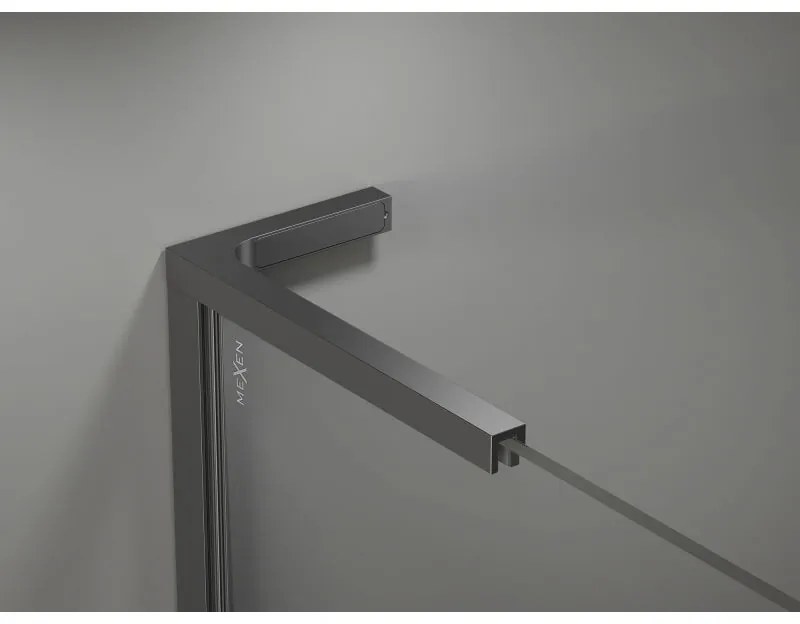 Mexen, Mexen Kioto-X L sprchová stena 100 x 200 cm, priehľadná 10 mm, pištoľový kov - 800-100-107-95-00-X